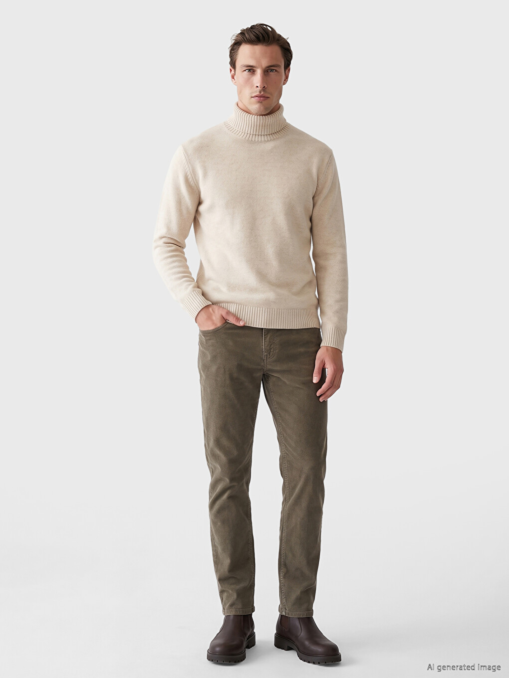 Regular Fit Baršunaste Pantalone Za Muškarce