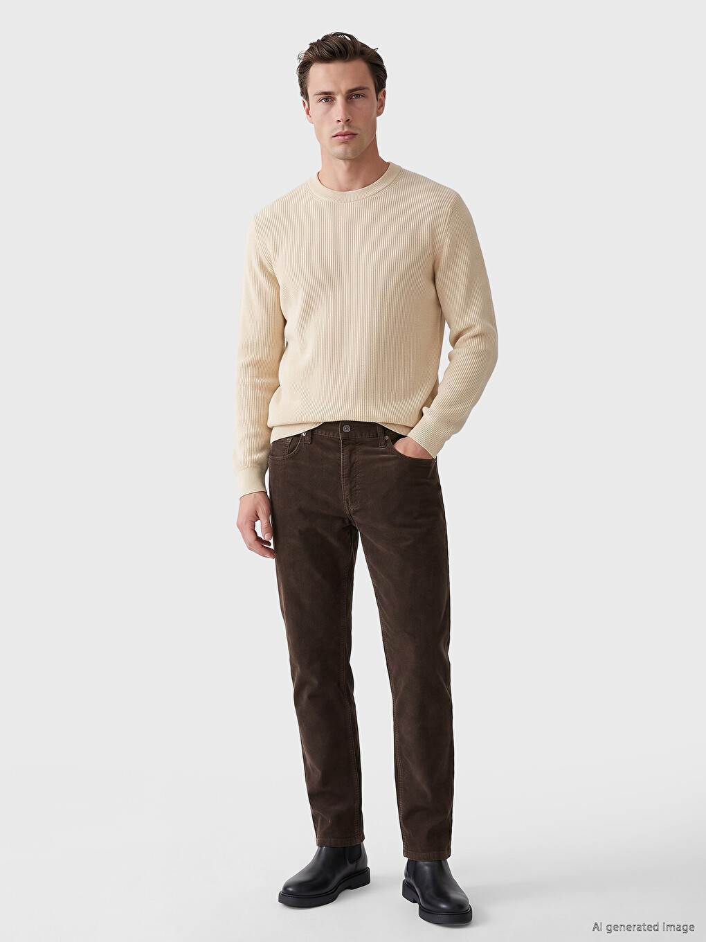 Pantaloni Catifea Regular Fit Bărbați