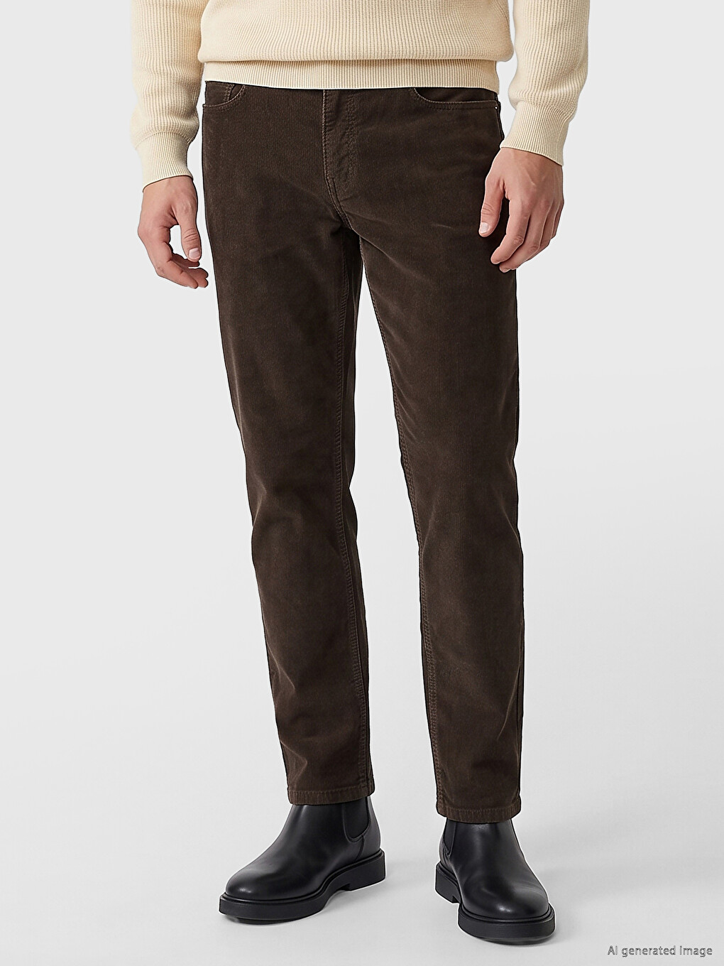 Pantaloni Catifea Regular Fit Bărbați-1