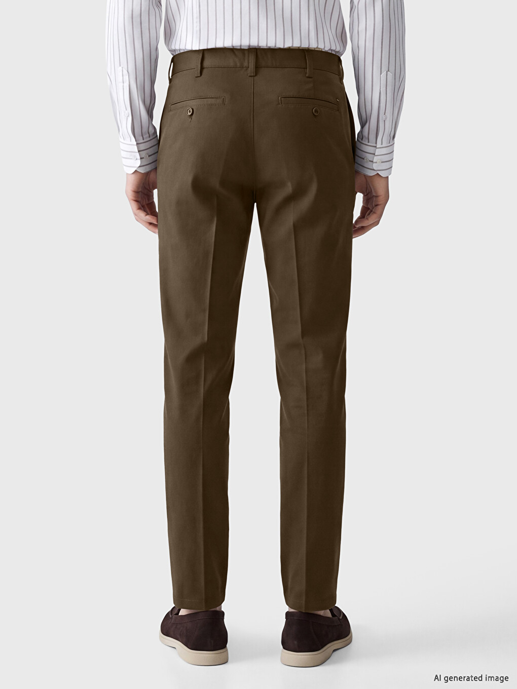 Kahverengi Standart Kalıp Erkek Chino Pantolon-3