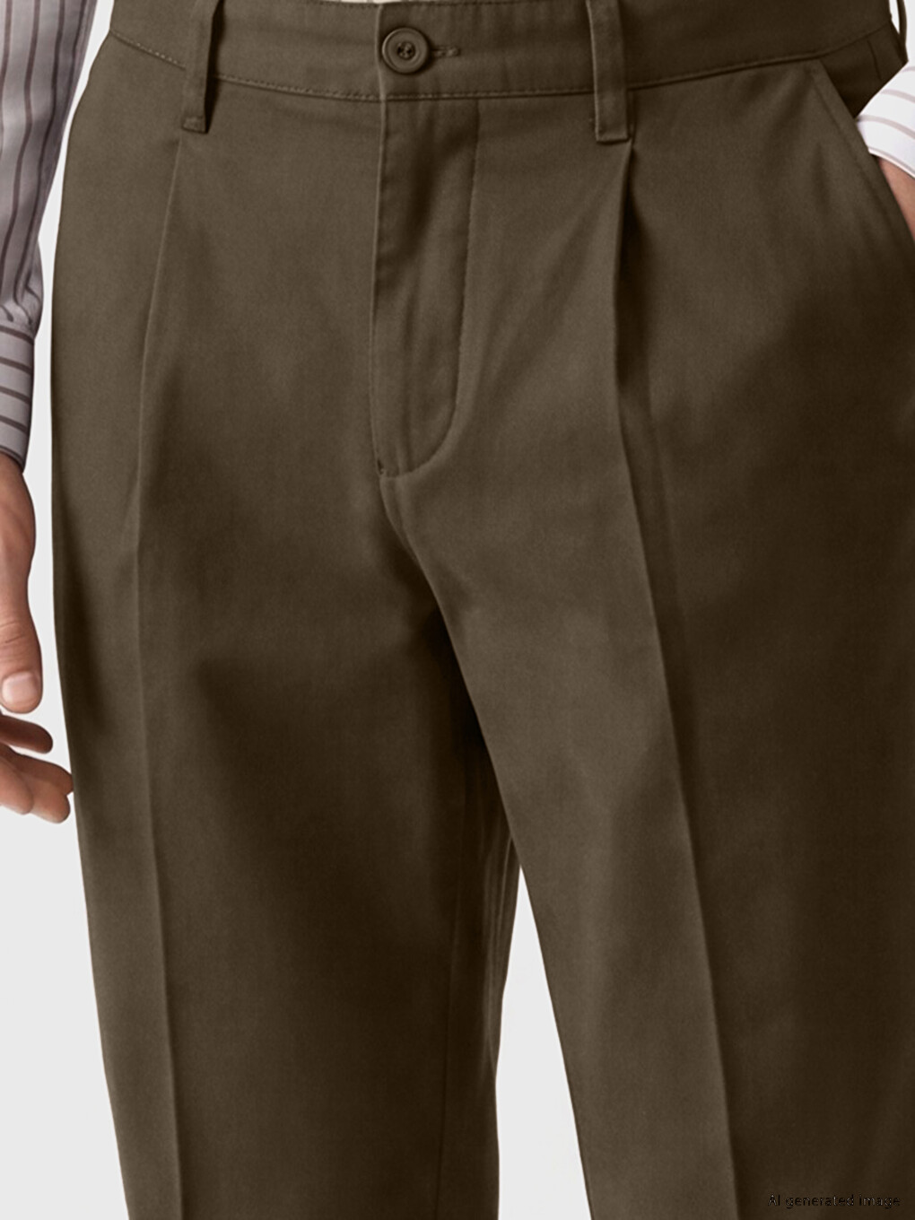 Kahverengi Standart Kalıp Erkek Chino Pantolon-2