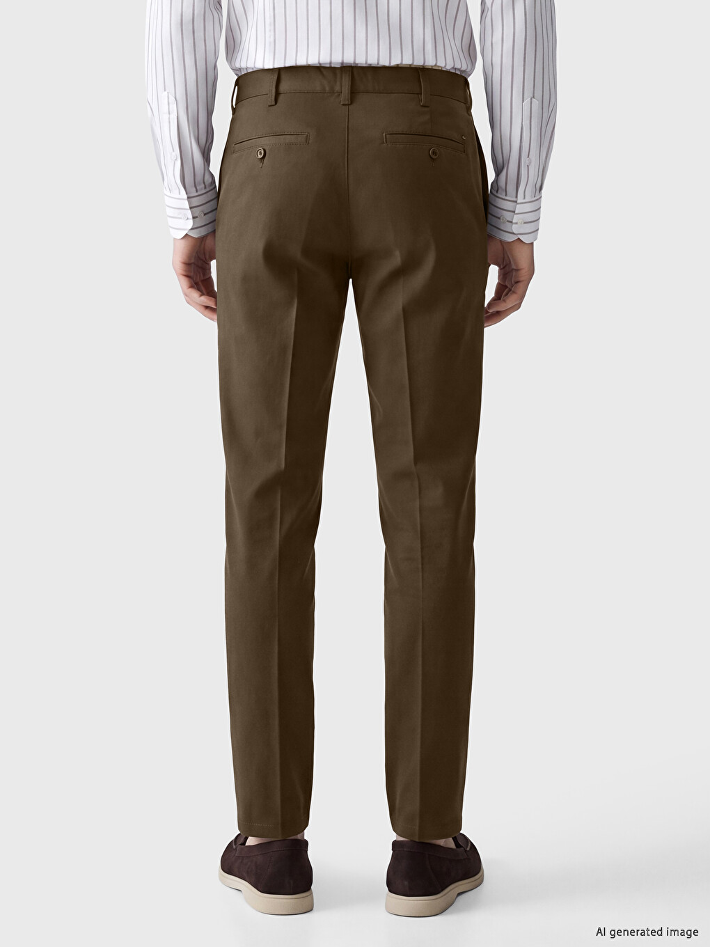 Kahverengi Standart Kalıp Erkek Chino Pantolon-3
