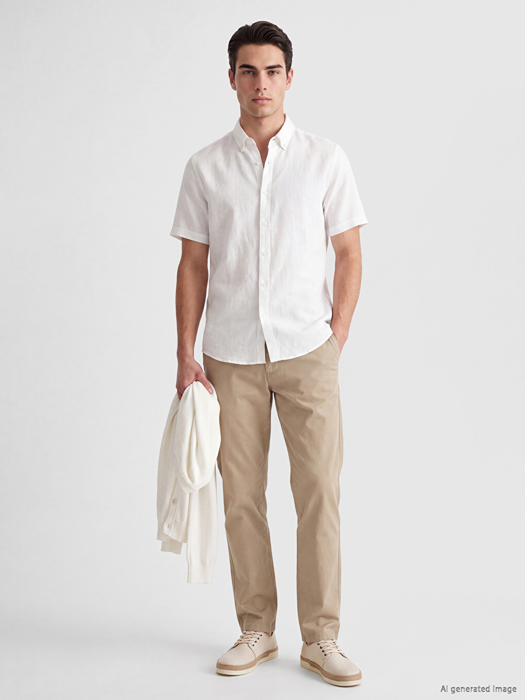 Muškarac Kaki Chino Pantalone-1