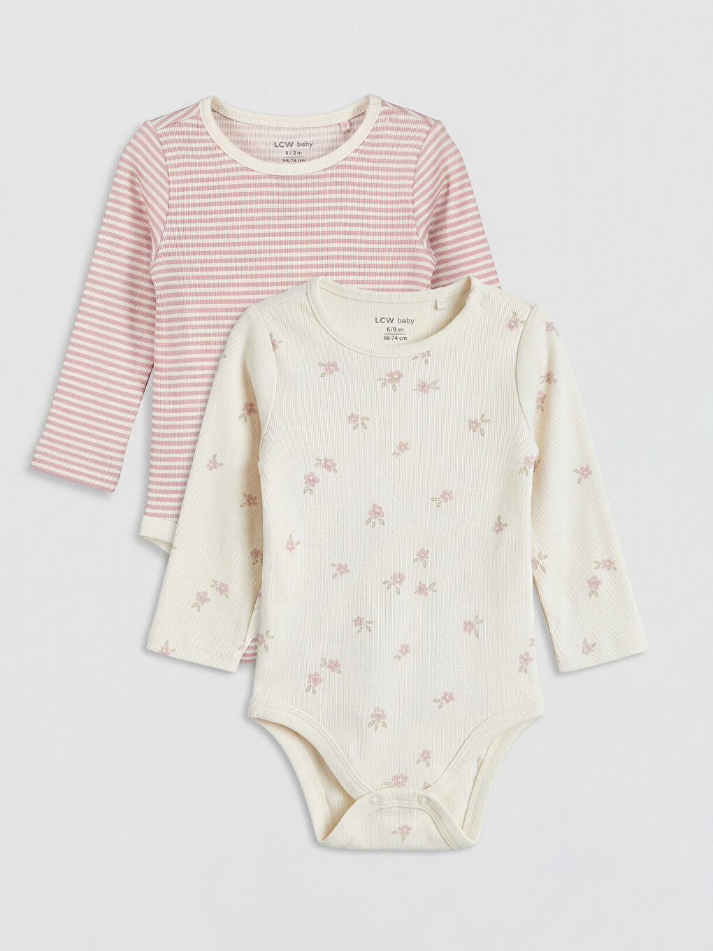 Bisiklet Yaka Kız Bebek Çıtçılı Body 2'li