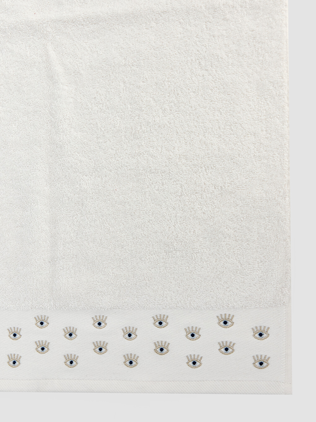 Ekru Nakışlı Pamuklu Yüz Havlusu 50x80 Cm-3