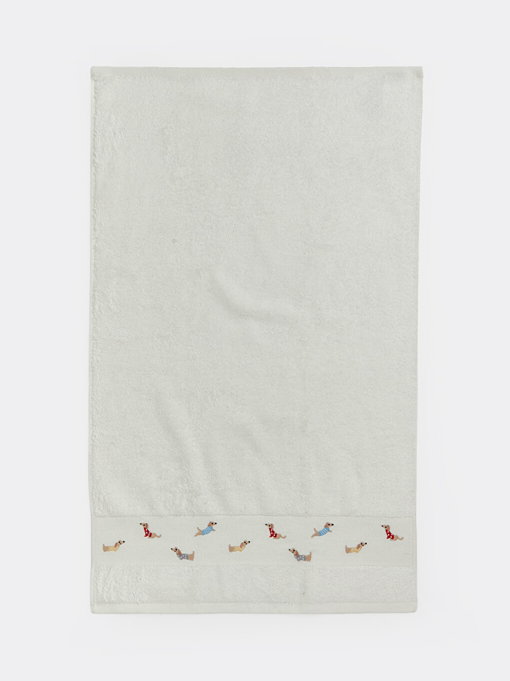Beyaz Hayvan Figürü Pamuklu Yüz Havlusu 50x80 Cm-2