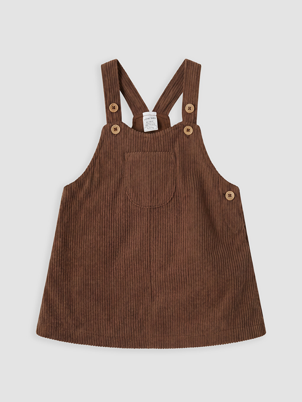 Crew Neck Baby Girls' Velvet Dungaree Dress Set-1