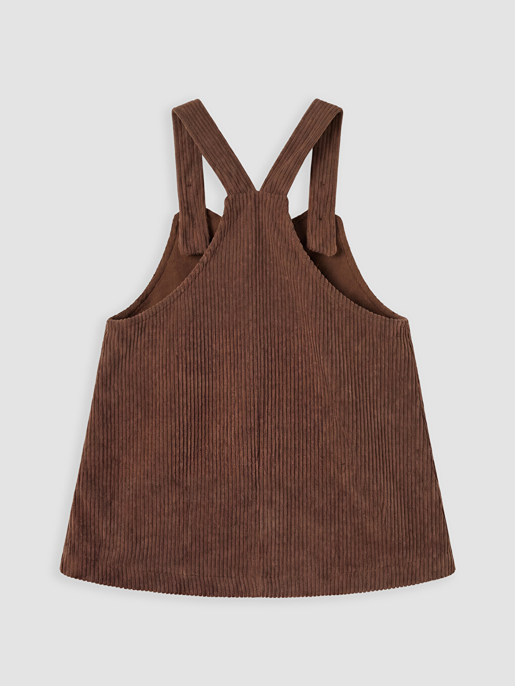 Crew Neck Baby Girls' Velvet Dungaree Dress Set-2