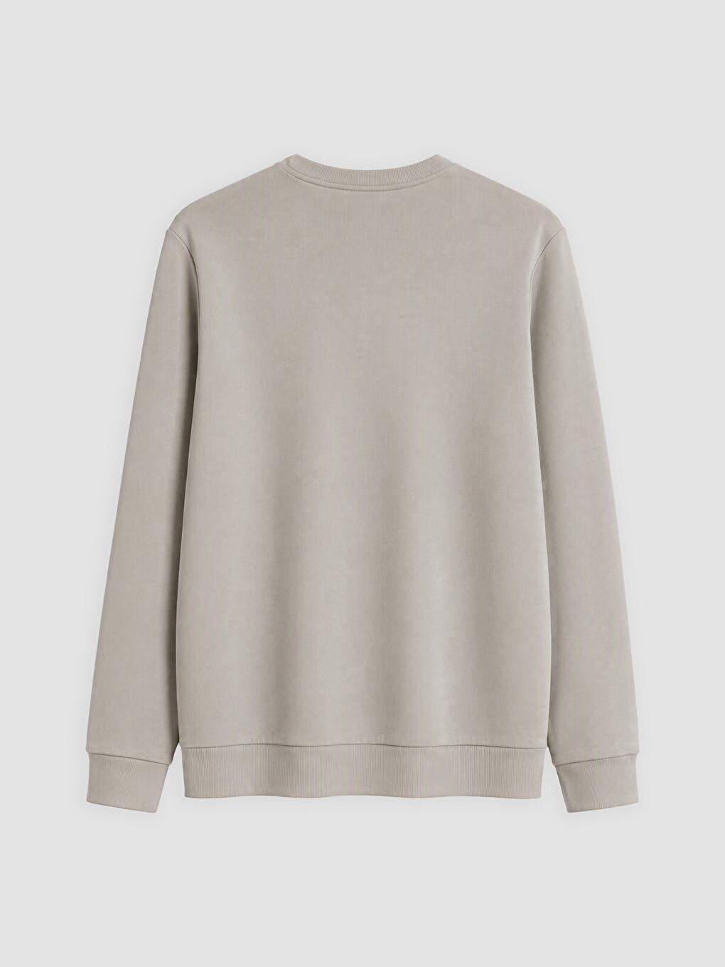 Gri Bisiklet Yaka Baskılı Erkek Sweatshirt-1