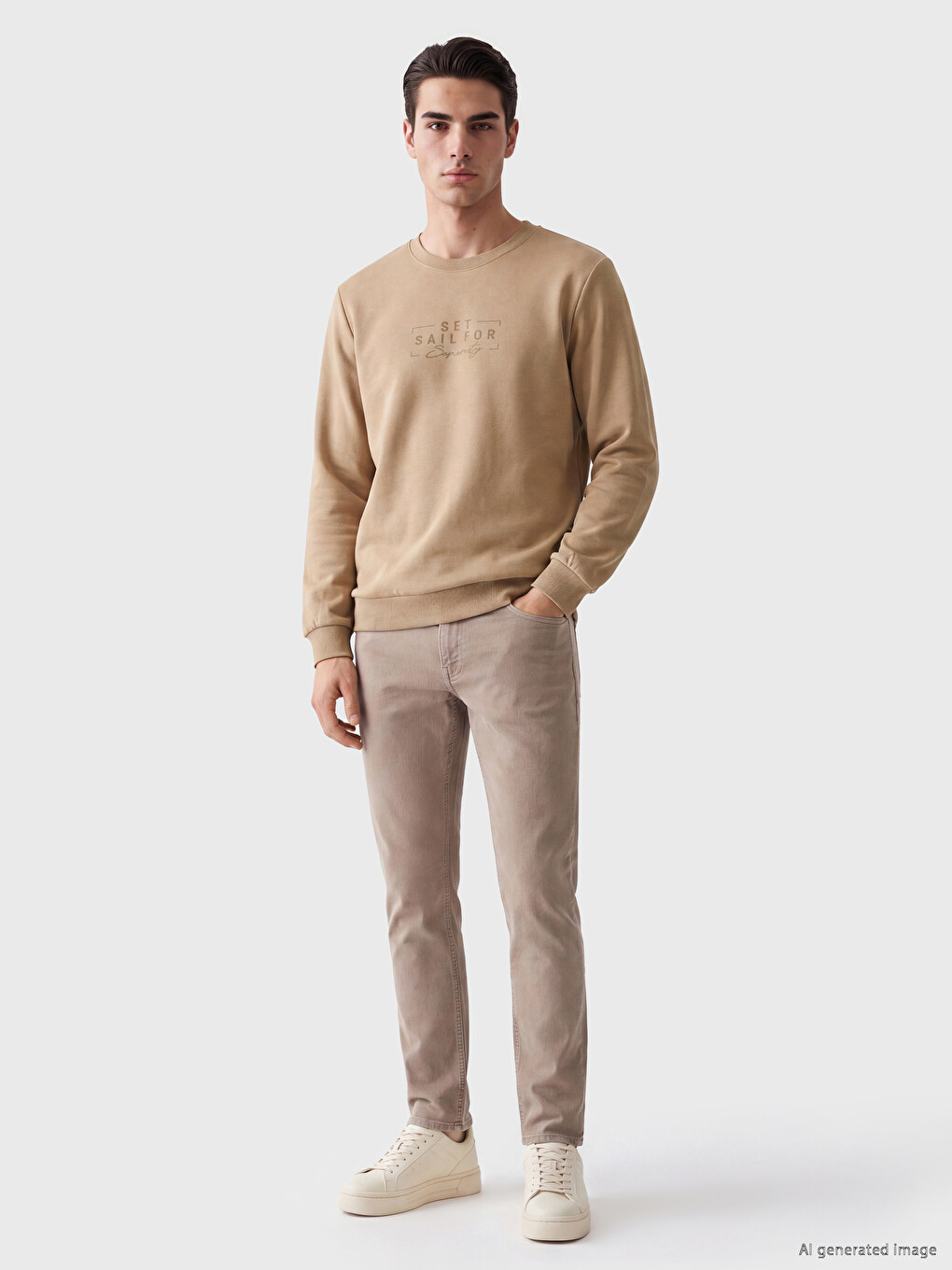 Crew Neck Printed Men's Sweatshirt-1