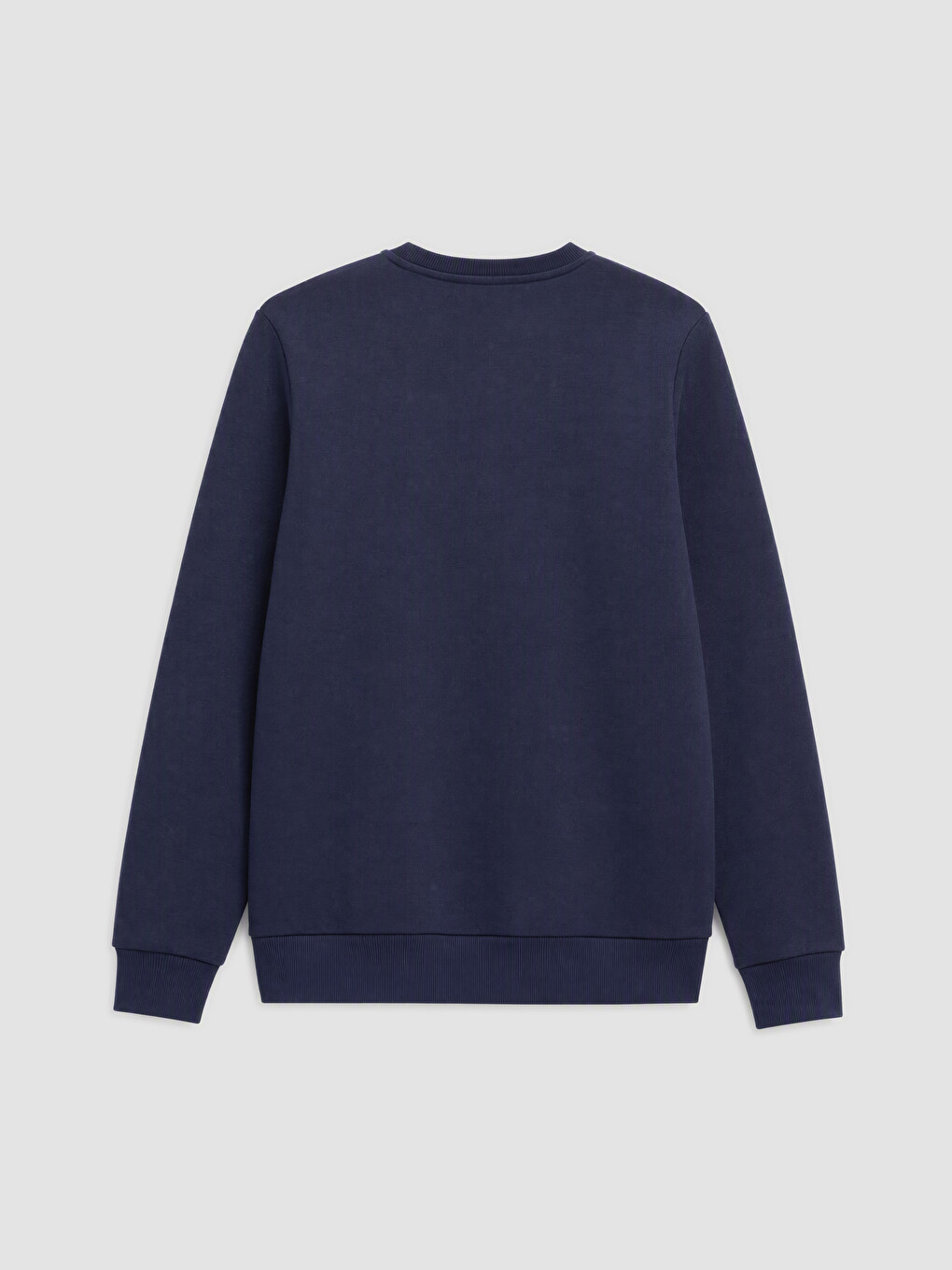 Lacivert Bisiklet Yaka Baskılı Erkek Sweatshirt-1