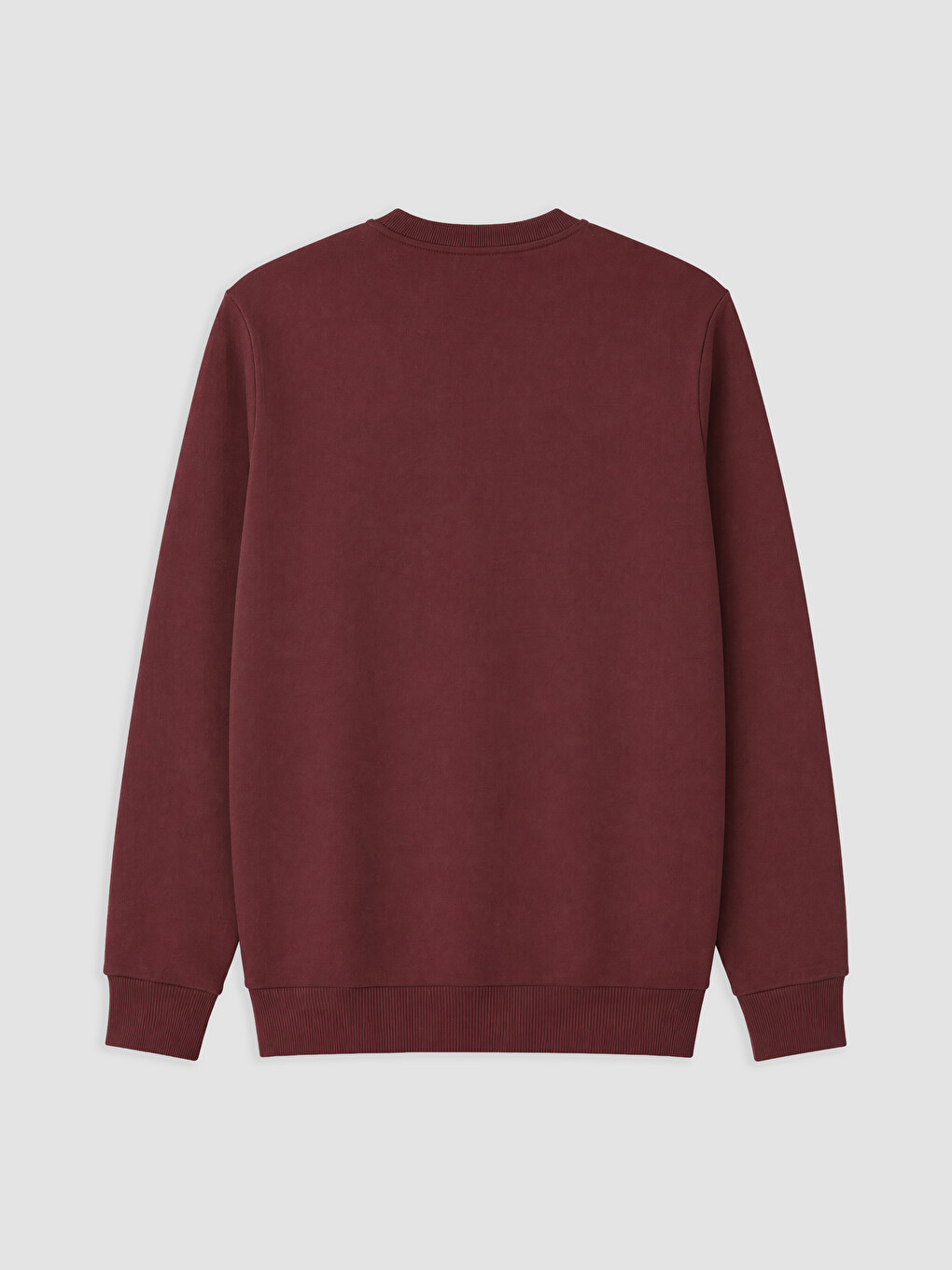 Bordo Bisiklet Yaka Baskılı Erkek Sweatshirt-1