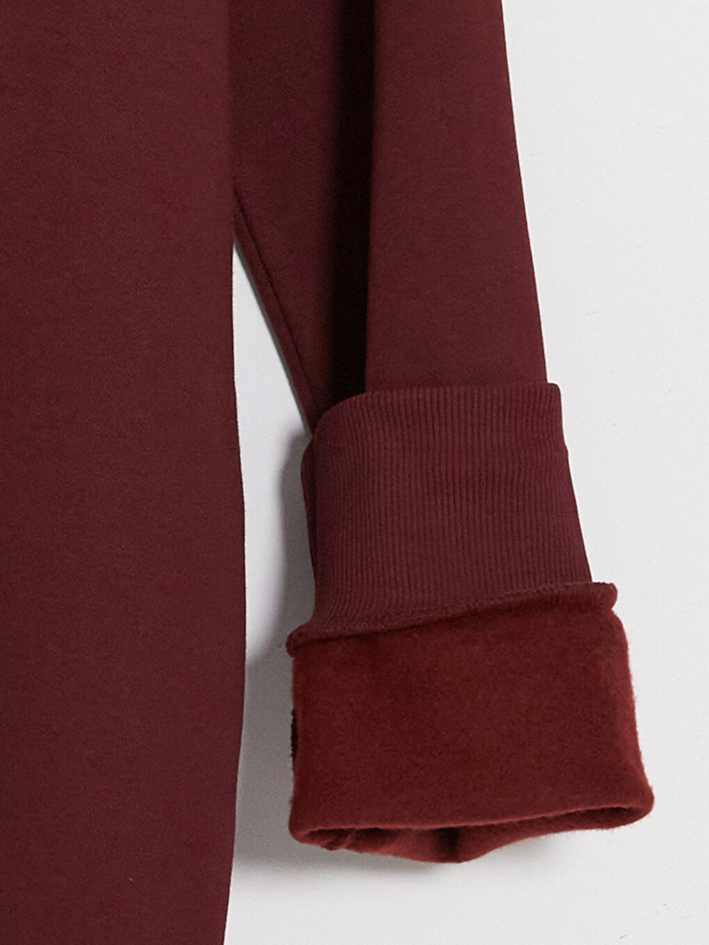 Bordo Bisiklet Yaka Baskılı Erkek Sweatshirt-3