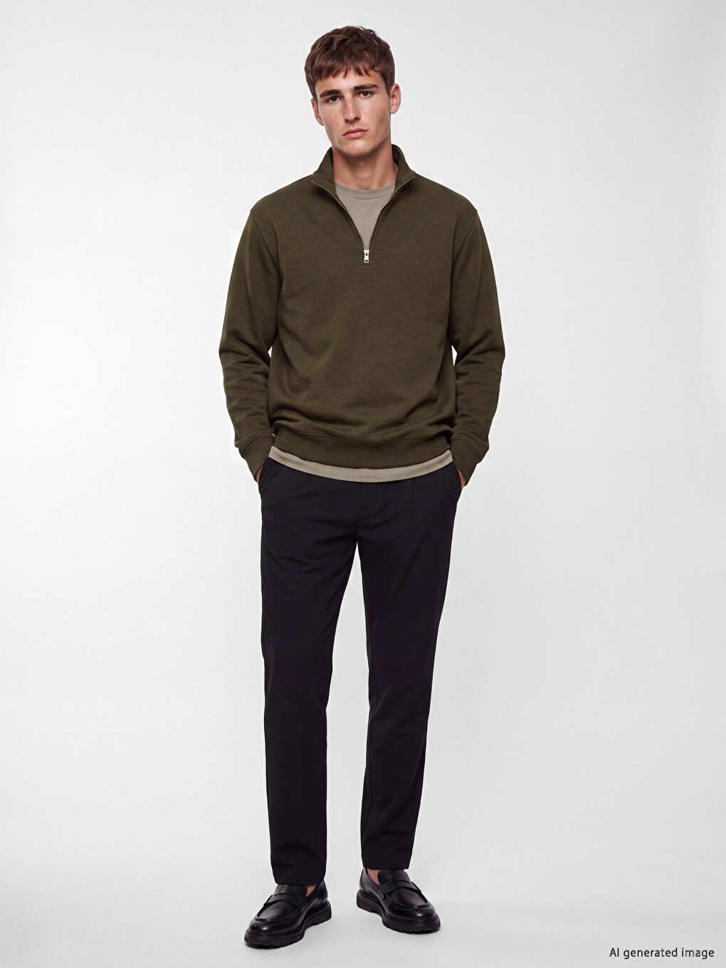 Mock Neck Men's Sweatshirt-1