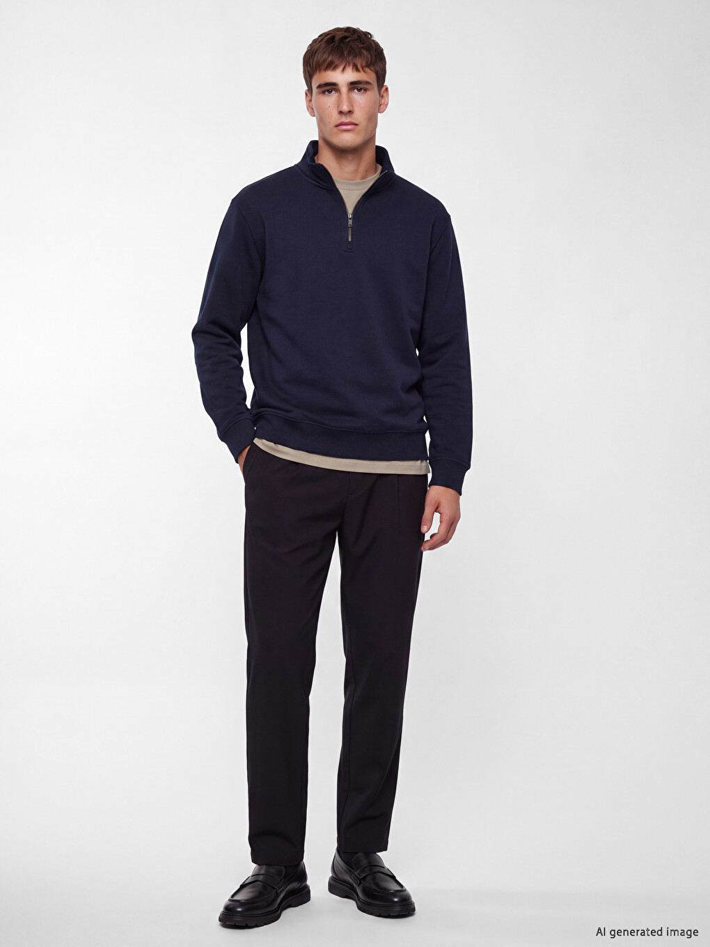Mock Neck Men's Sweatshirt-1