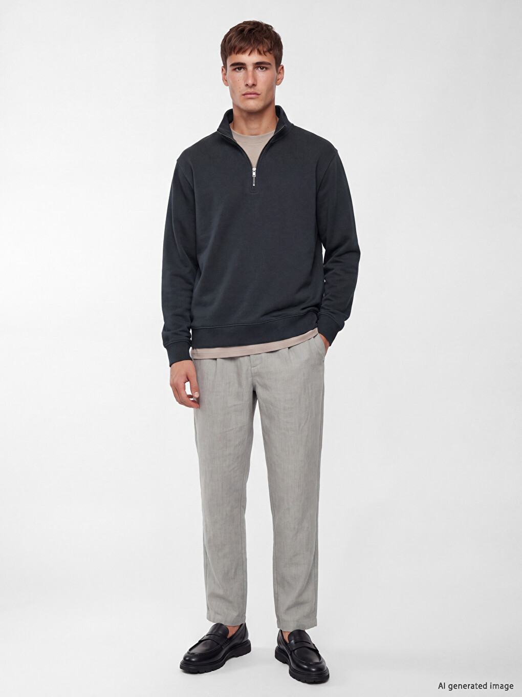 Mock Neck Men's Sweatshirt-1