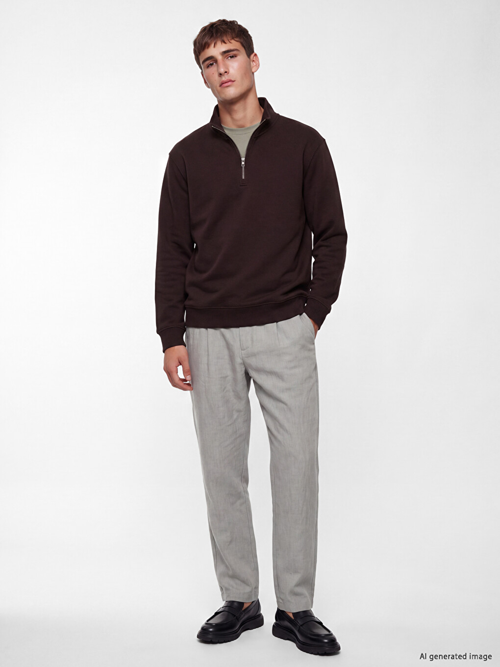 Mock Neck Men's Sweatshirt-1