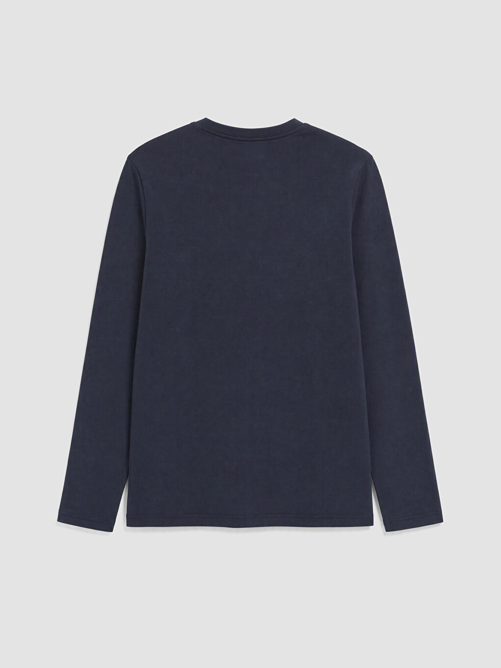 Lacivert Bisiklet Yaka Baskılı Erkek Sweatshirt-4