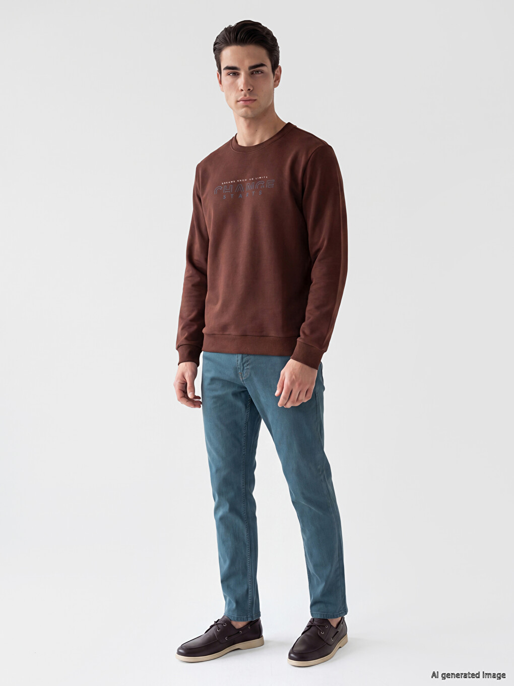 Crew Neck Printed Men's Sweatshirt-1