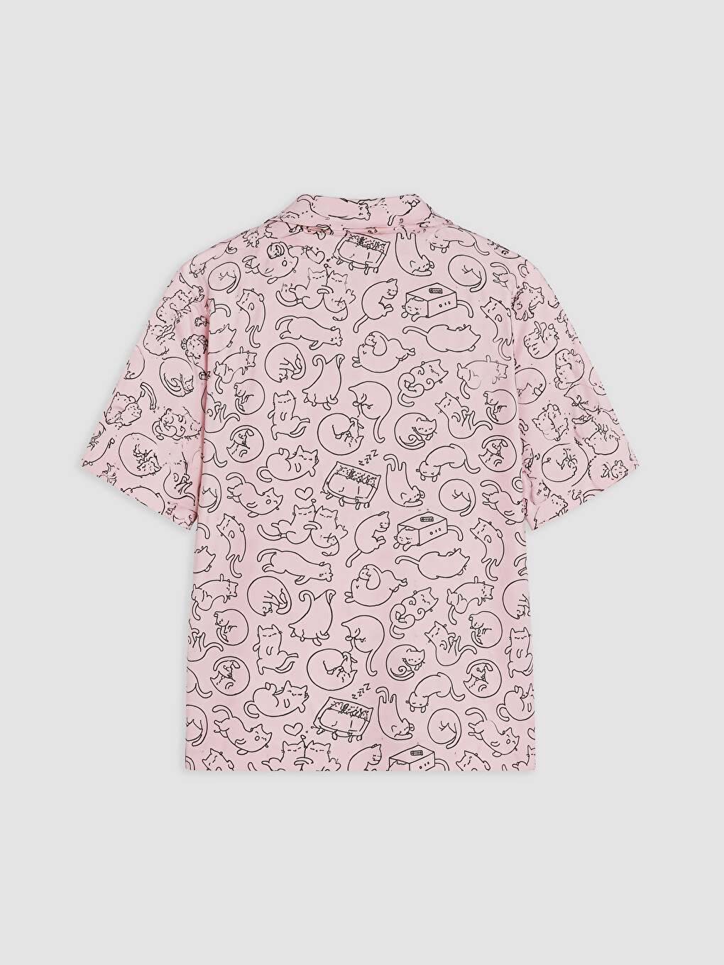 Pembe Kedi Desenli Kadın Pijama Takım-6