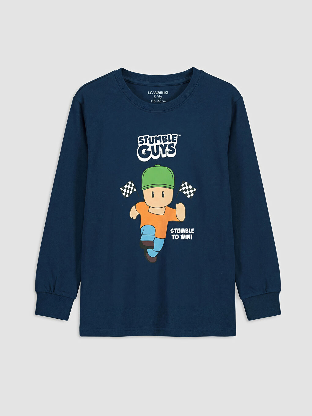 Lacivert Stumble Guys Baskılı Erkek Çocuk Pijama Takımı-1