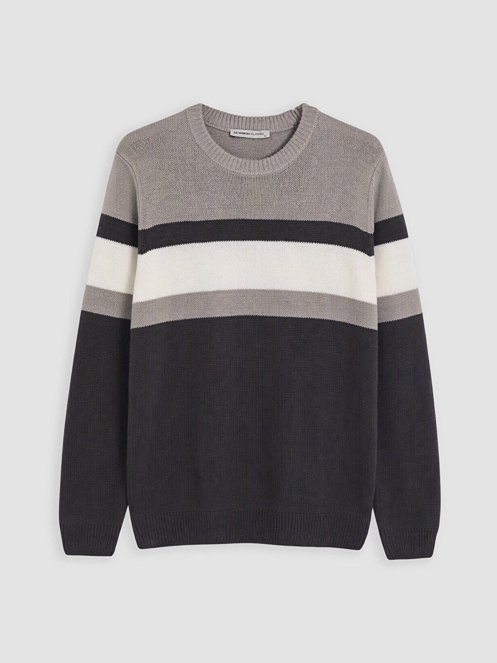 Crew Neck Striped Men's Knitwear Sweater-3