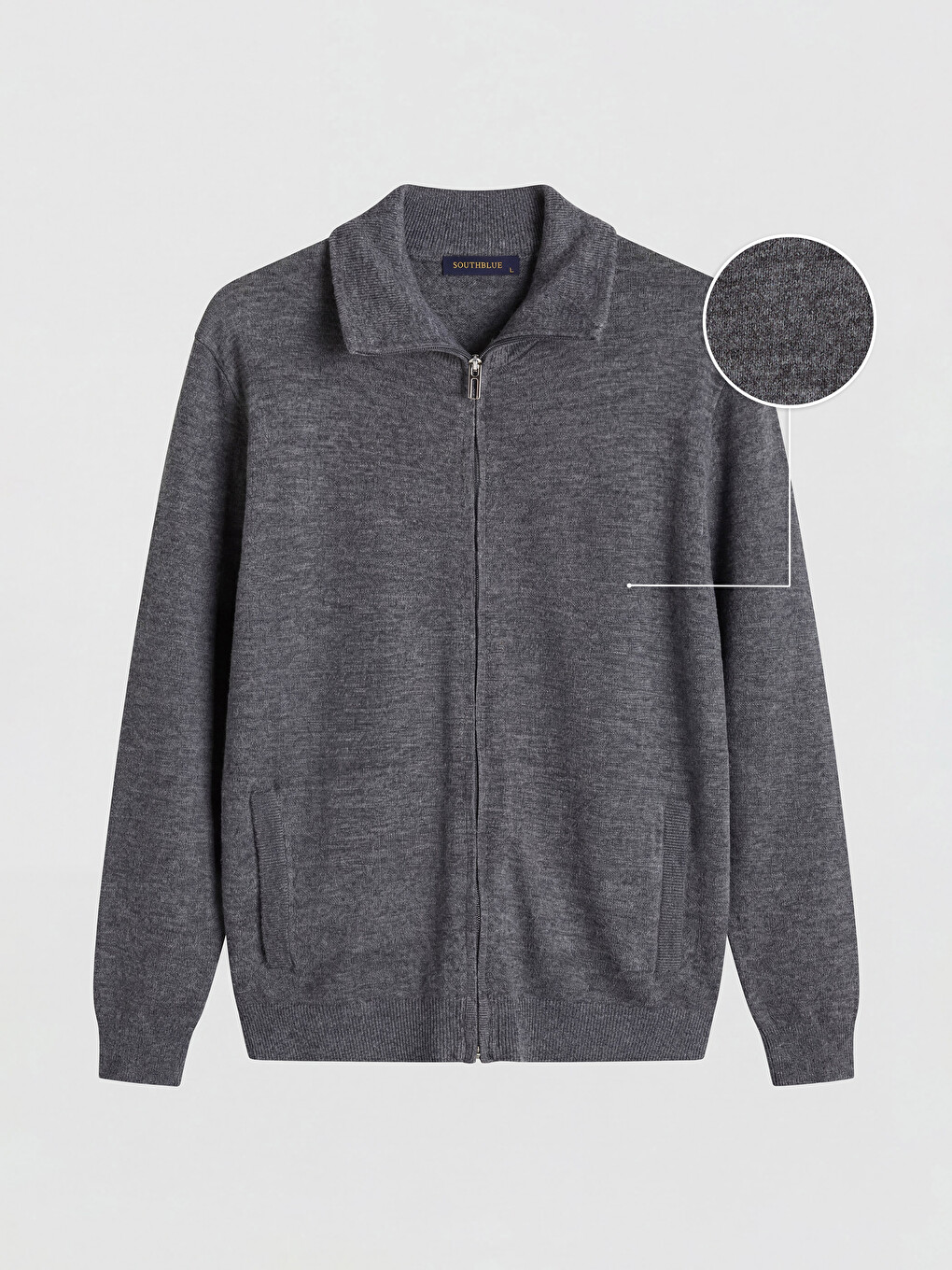 Gri Regular Fit Erkek Triko Hırka-4