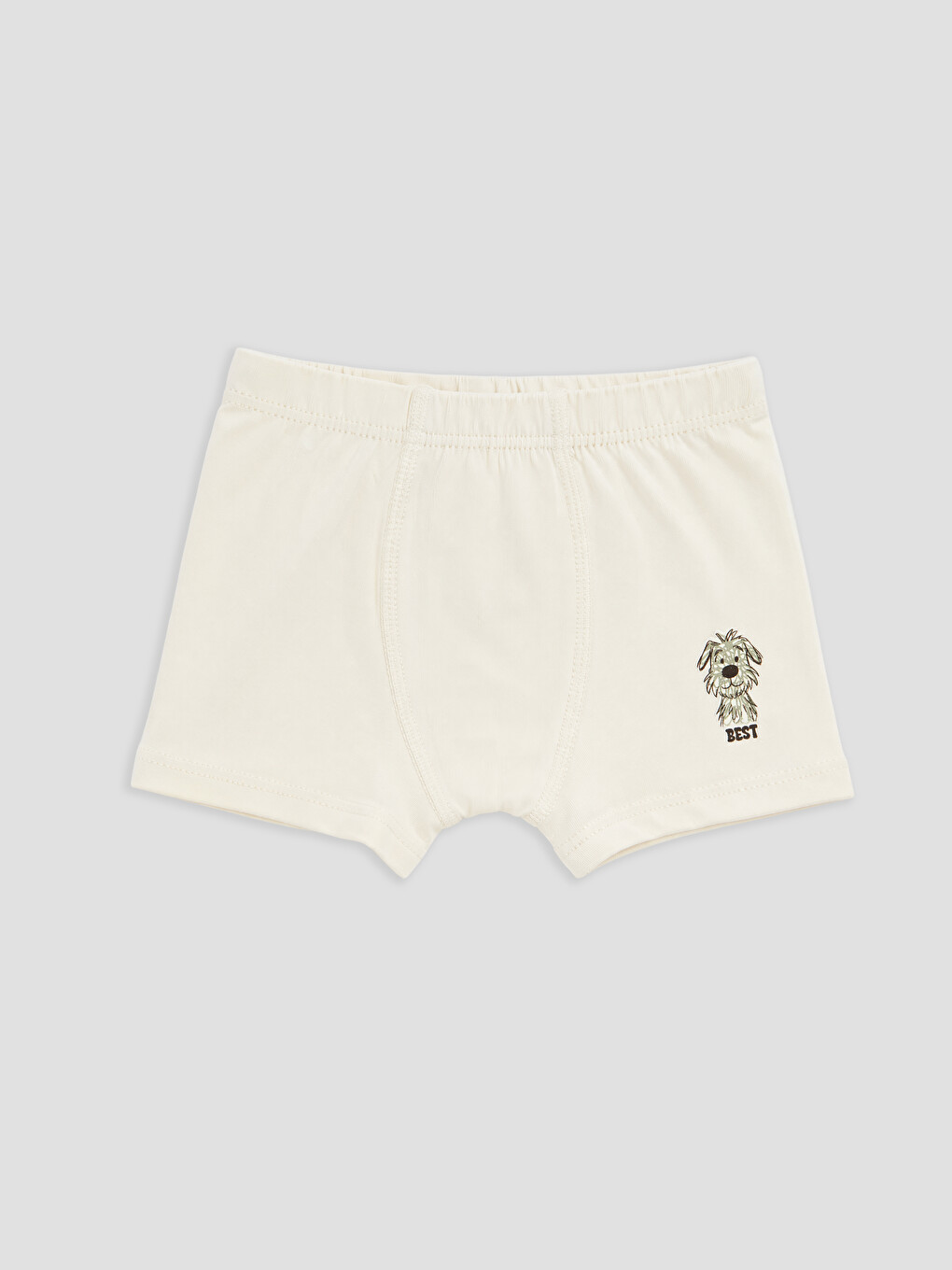 Ekru Erkek Çocuk Baskılı Boxer 3'lü-3