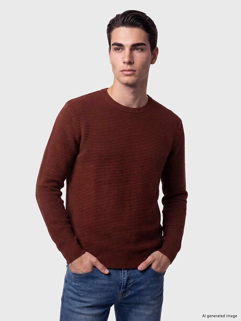 Crew Neck Men's Knitwear Sweater