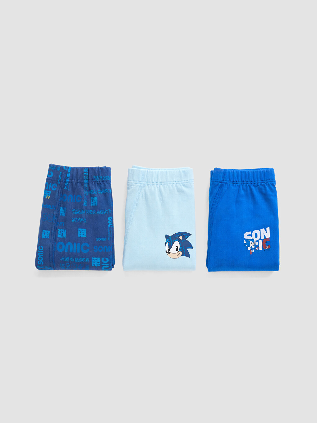Mavi Erkek Çocuk Sonic Baskılı Boxer 3'lü