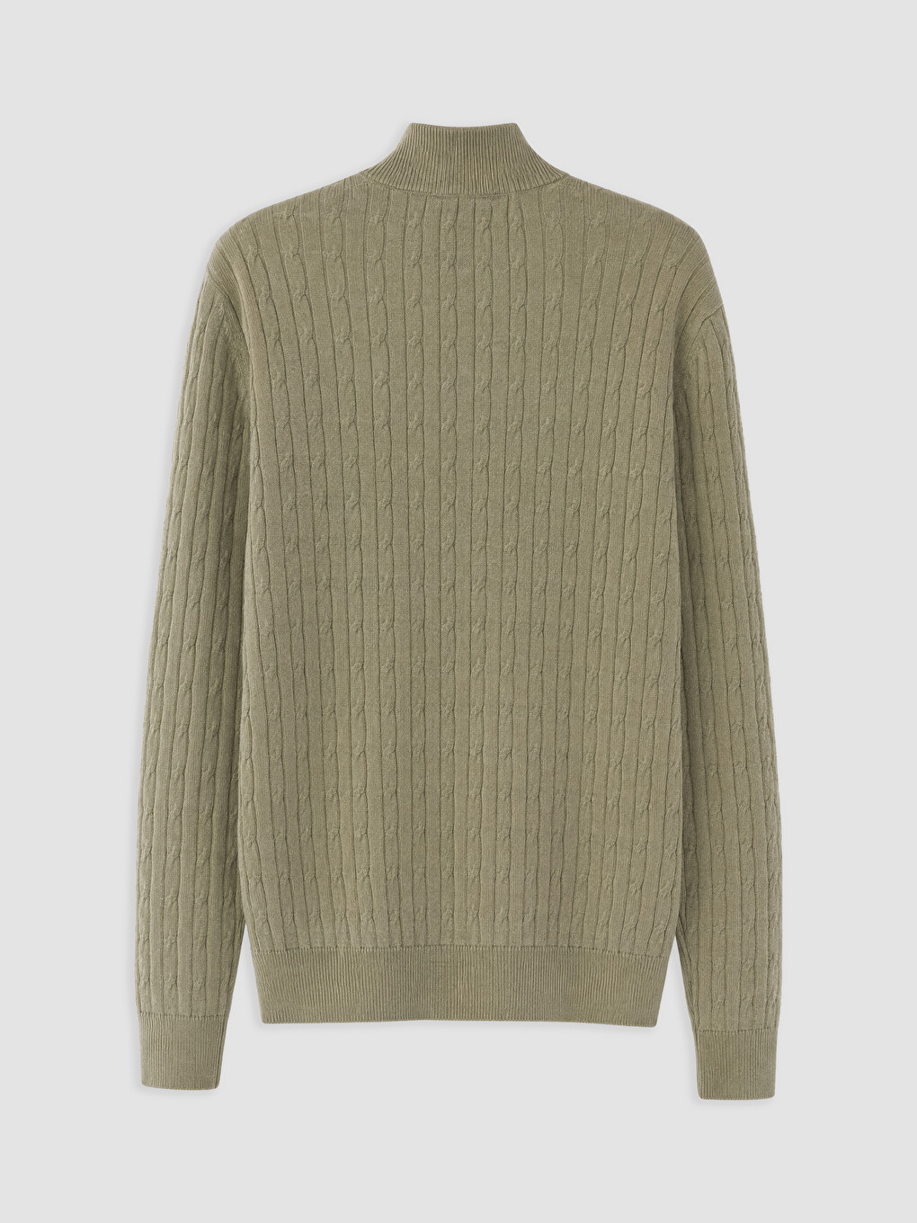 Stand-up Collar Cable Knit Men's Knitwear Sweater-5