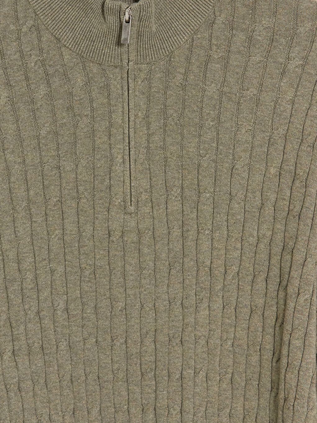 Stand-up Collar Cable Knit Men's Knitwear Sweater-6