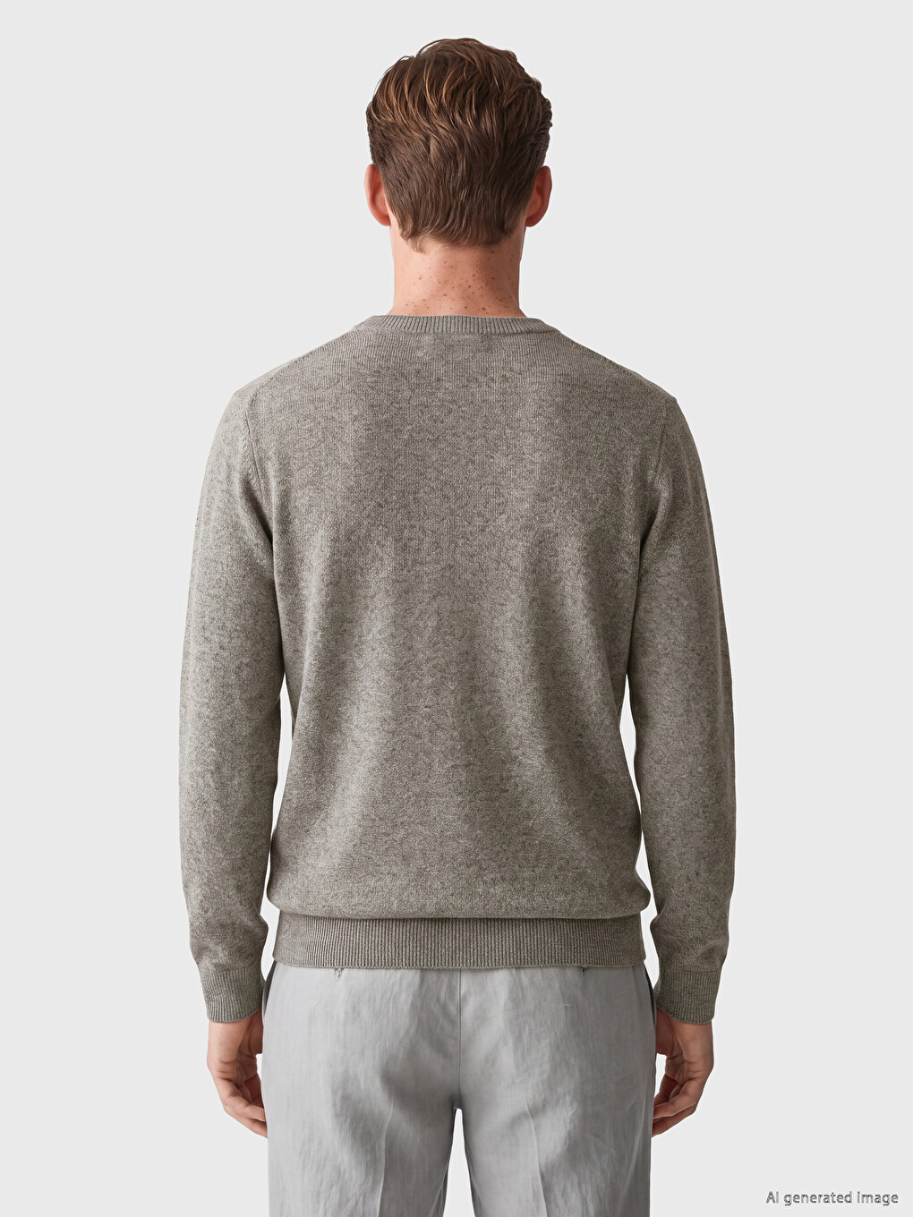 Crew Neck Patterned Men's Knitwear Sweater-3