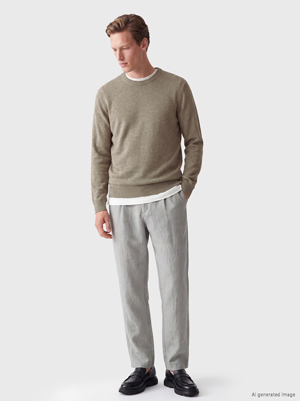 Crew Neck Men's Knitwear Sweater