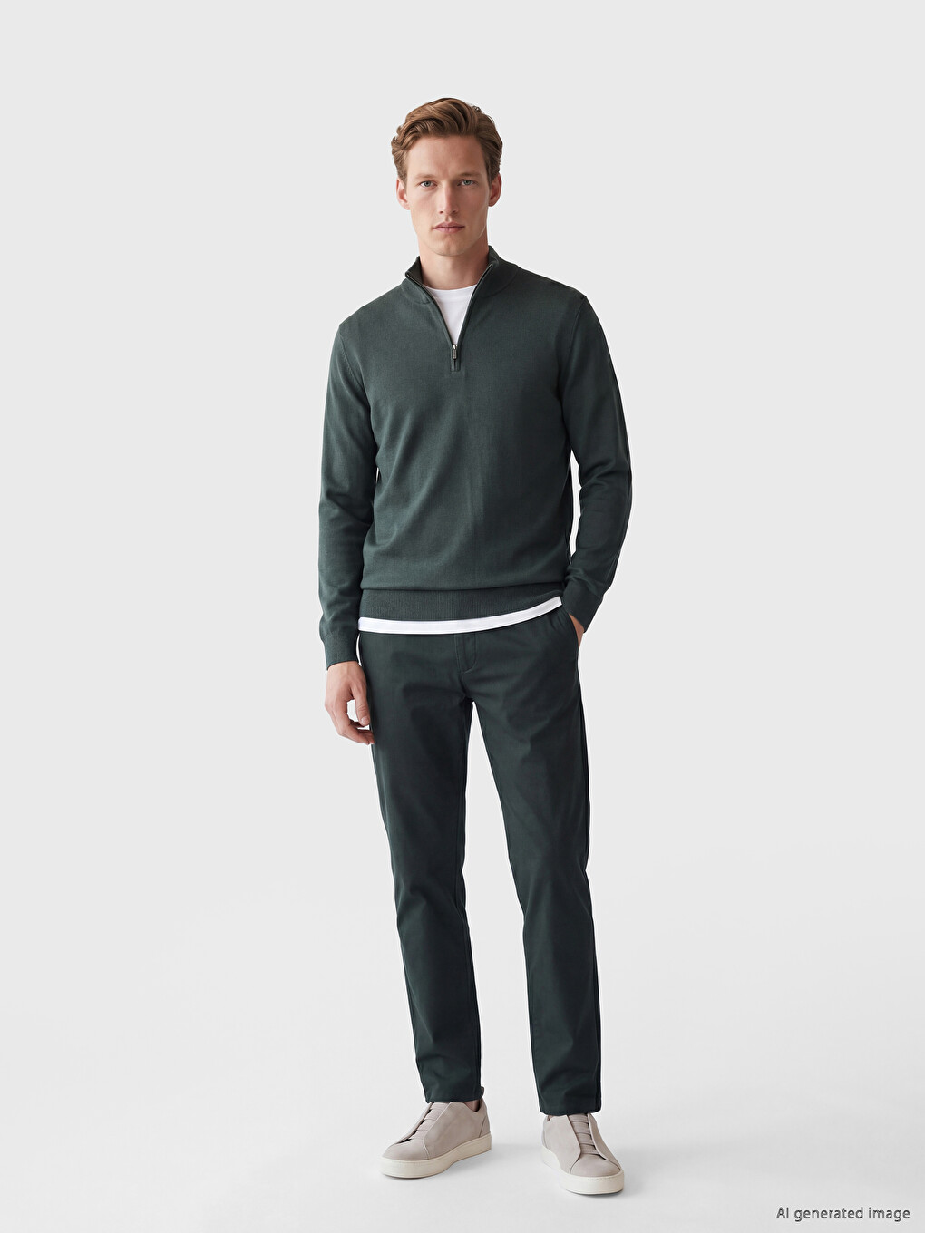 Mock Neck Men's Knitwear Sweater-1