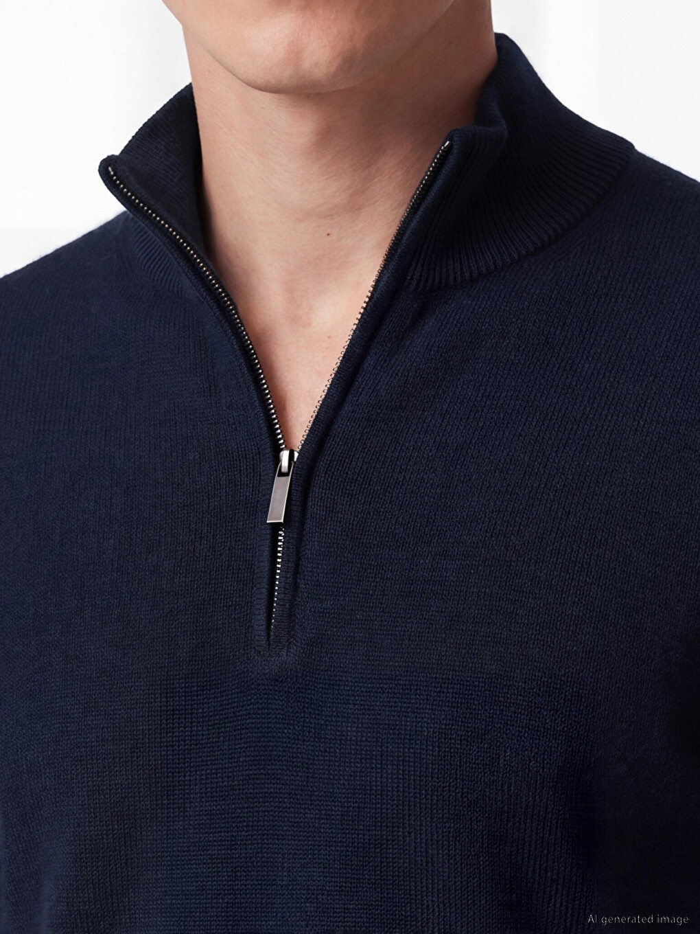 Mock Neck Men's Knitwear Sweater-2