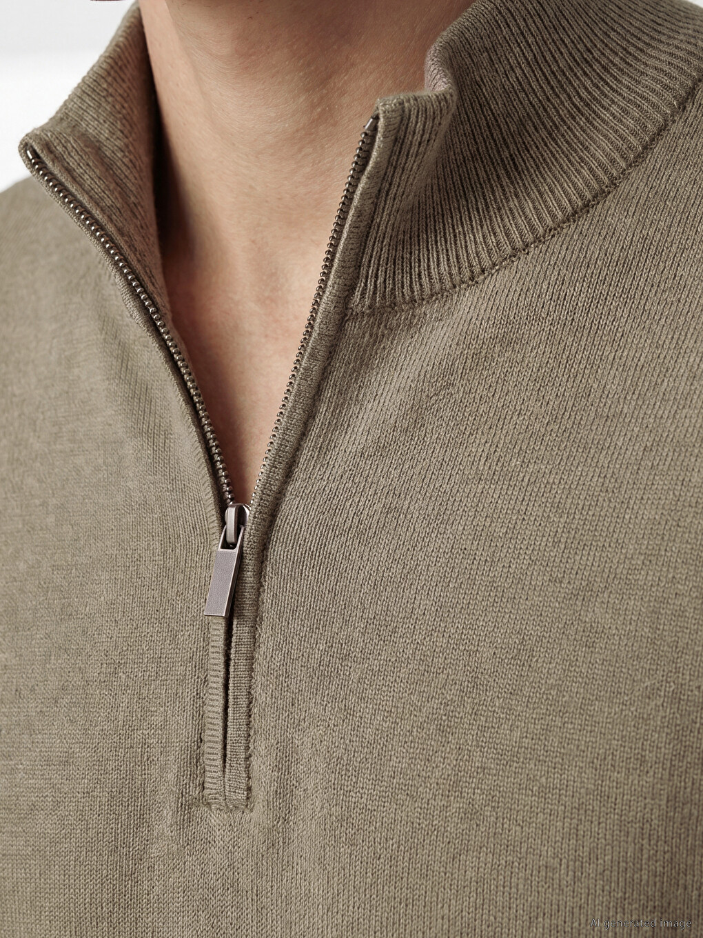 Pull-over En Maille À Col Montant Zippé Pour Homme-2
