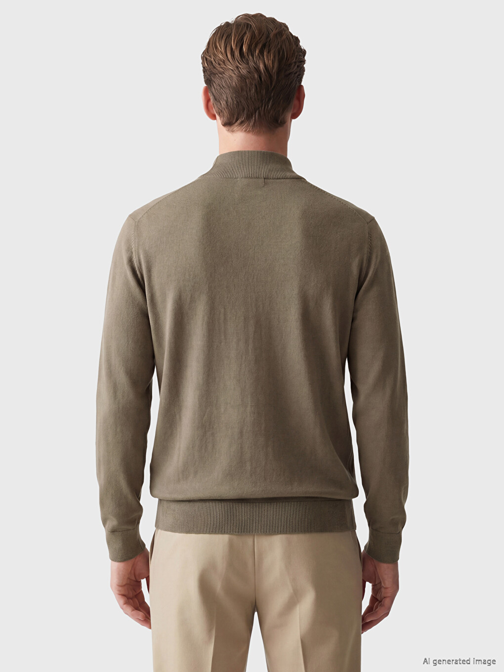 Pull-over En Maille À Col Montant Zippé Pour Homme-3
