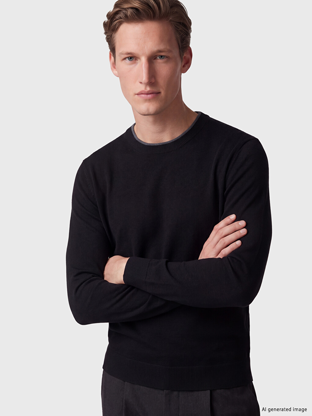 Crew Neck Men's Knitwear Sweater