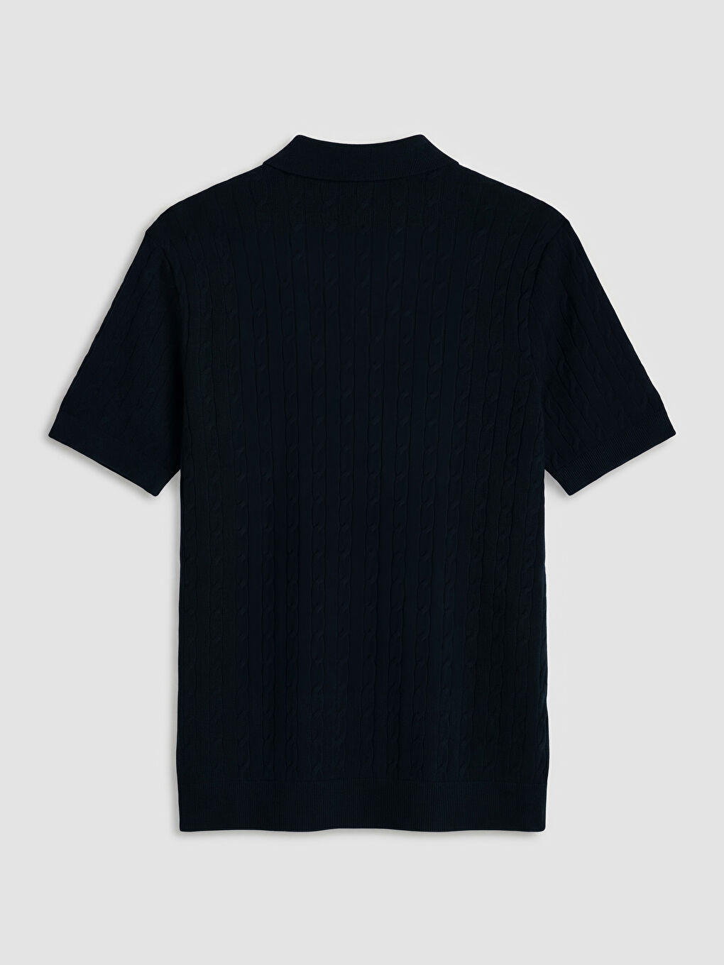 Lacivert Polo Yaka Desenli Erkek Triko Tişört-1