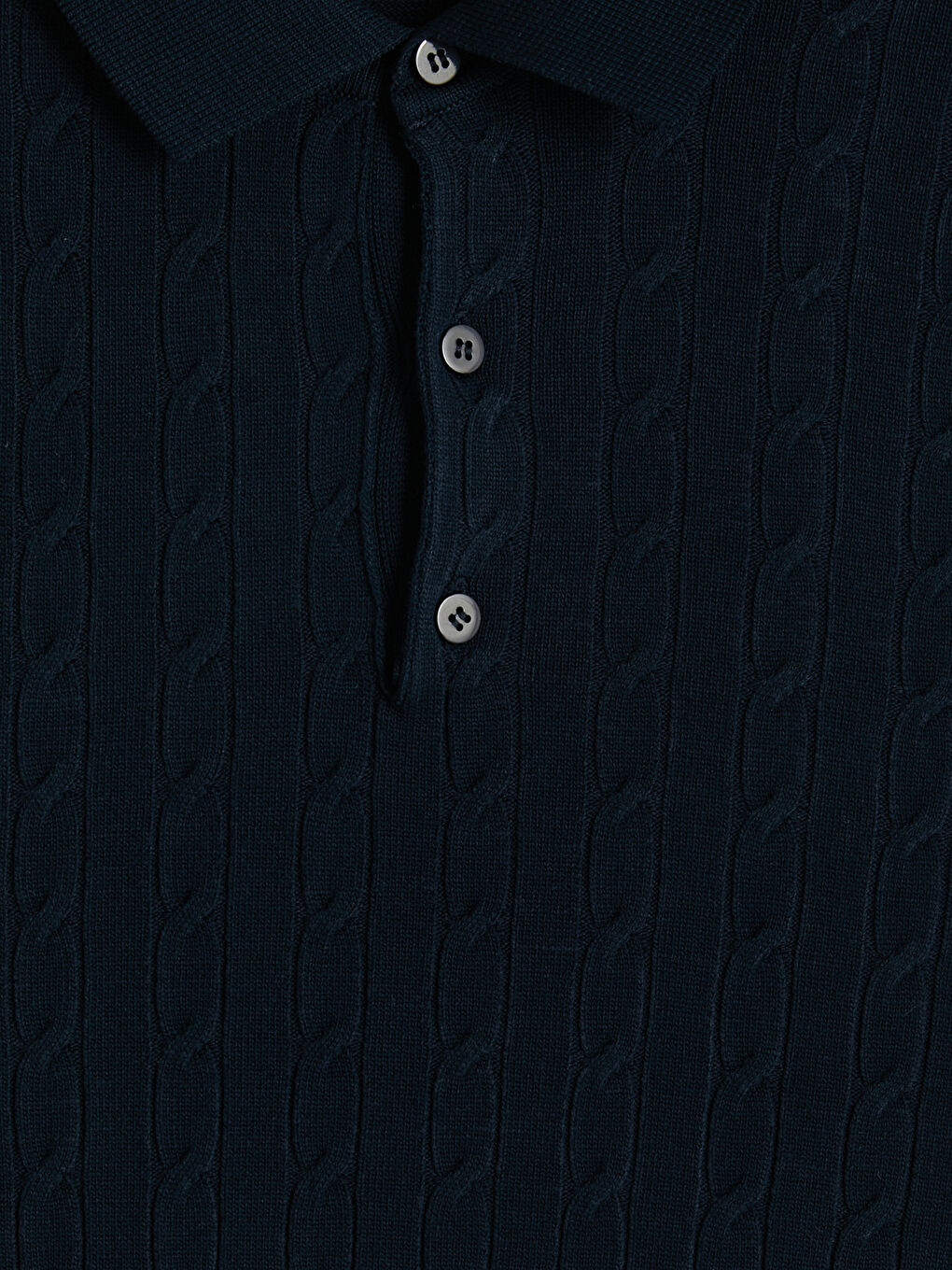 Lacivert Polo Yaka Desenli Erkek Triko Tişört-2