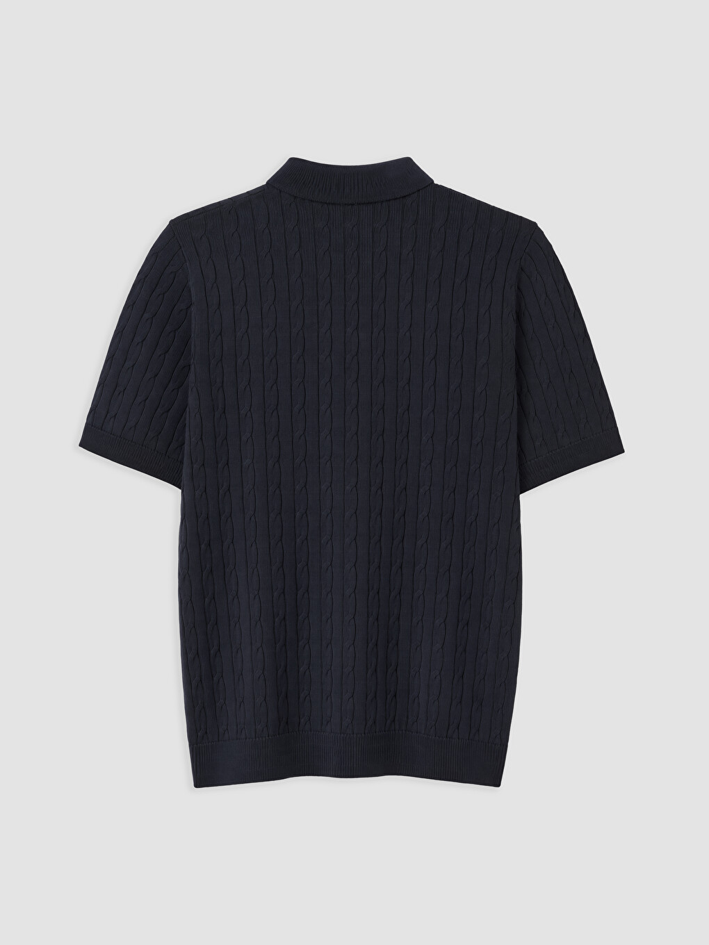 Lacivert Polo Yaka Desenli Erkek Triko Tişört-5