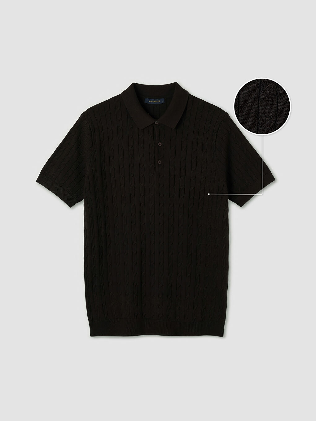 Kahverengi Polo Yaka Desenli Erkek Triko Tişört