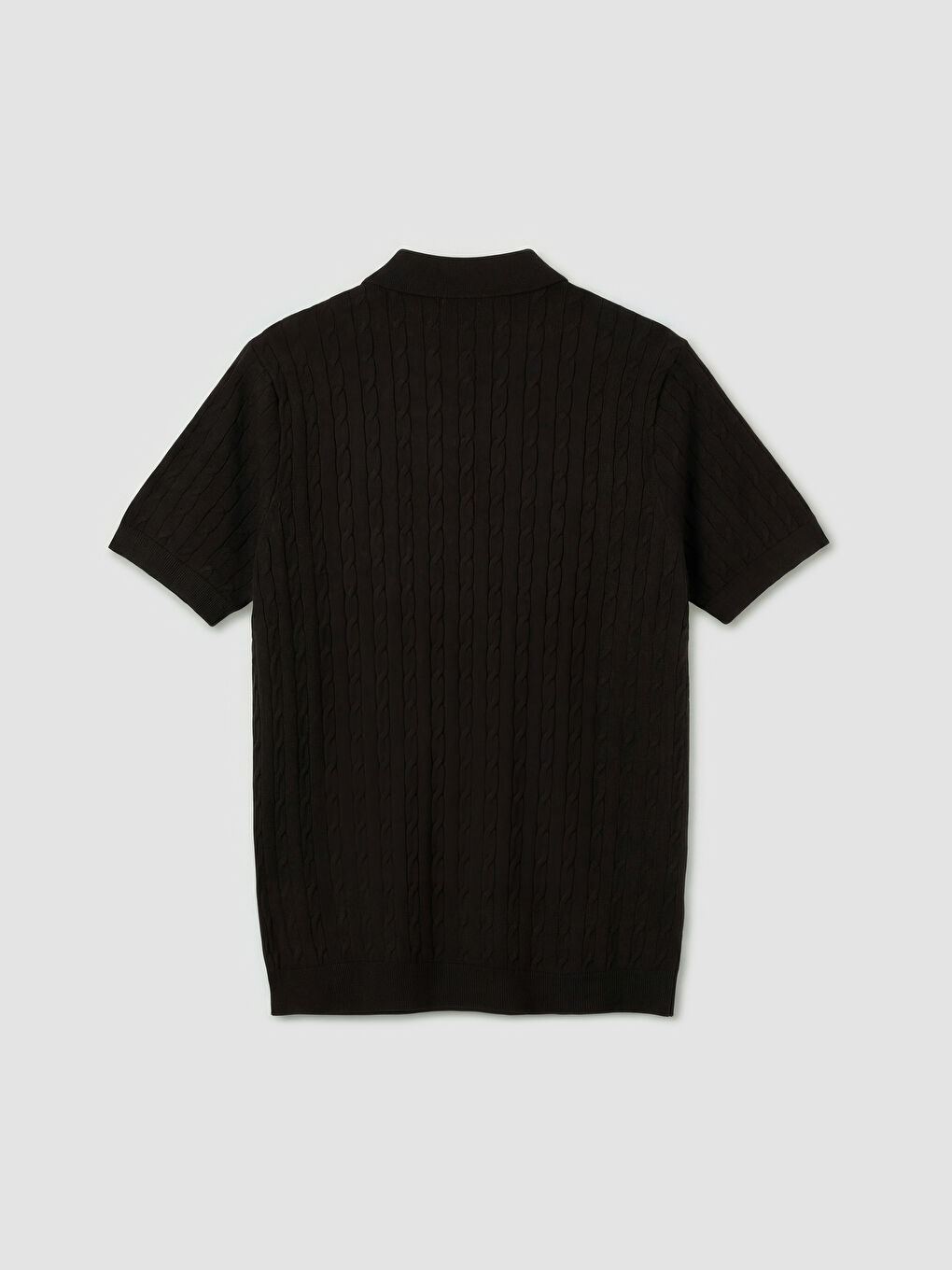 Kahverengi Polo Yaka Desenli Erkek Triko Tişört-1