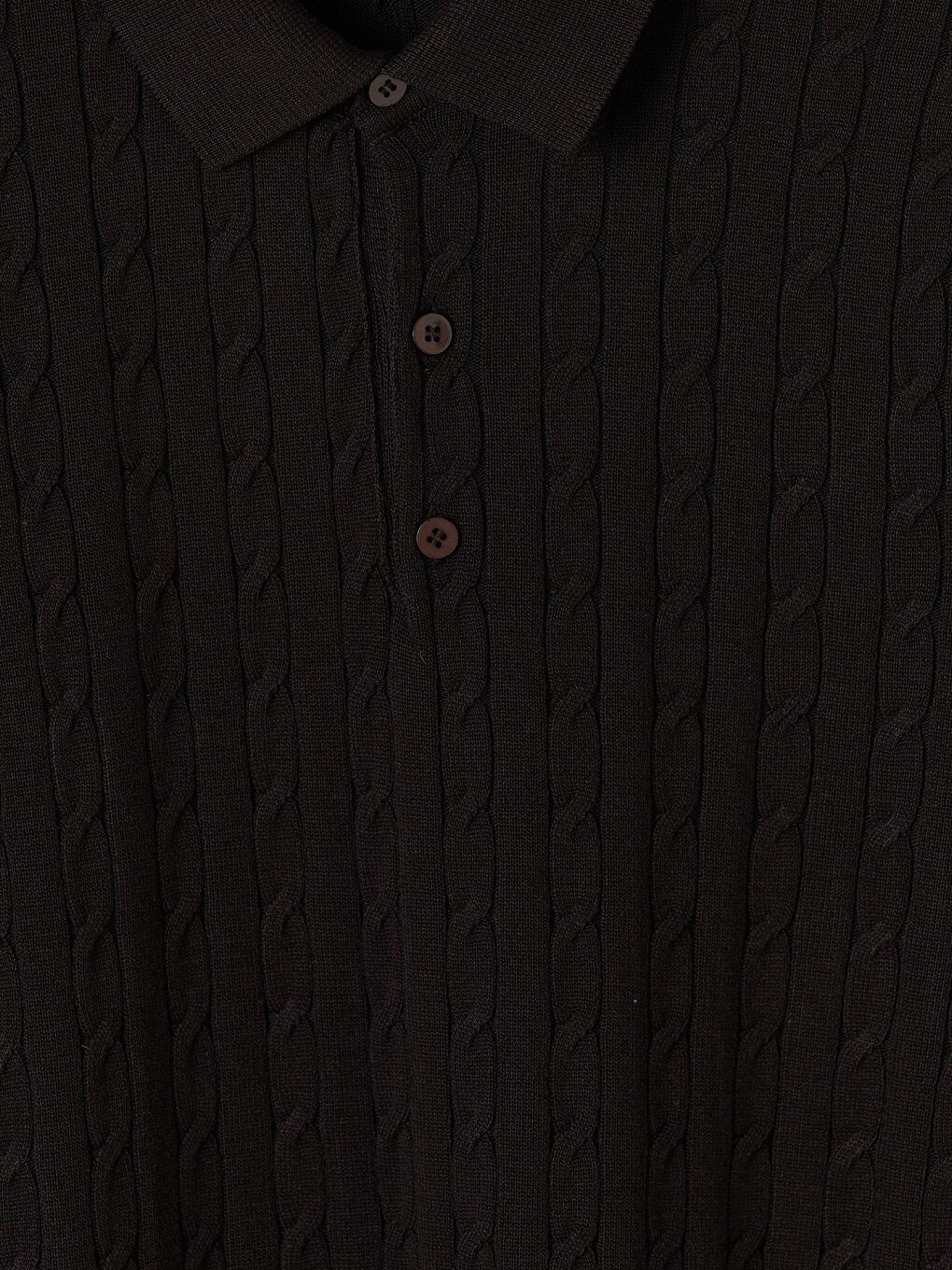 Kahverengi Polo Yaka Desenli Erkek Triko Tişört-2