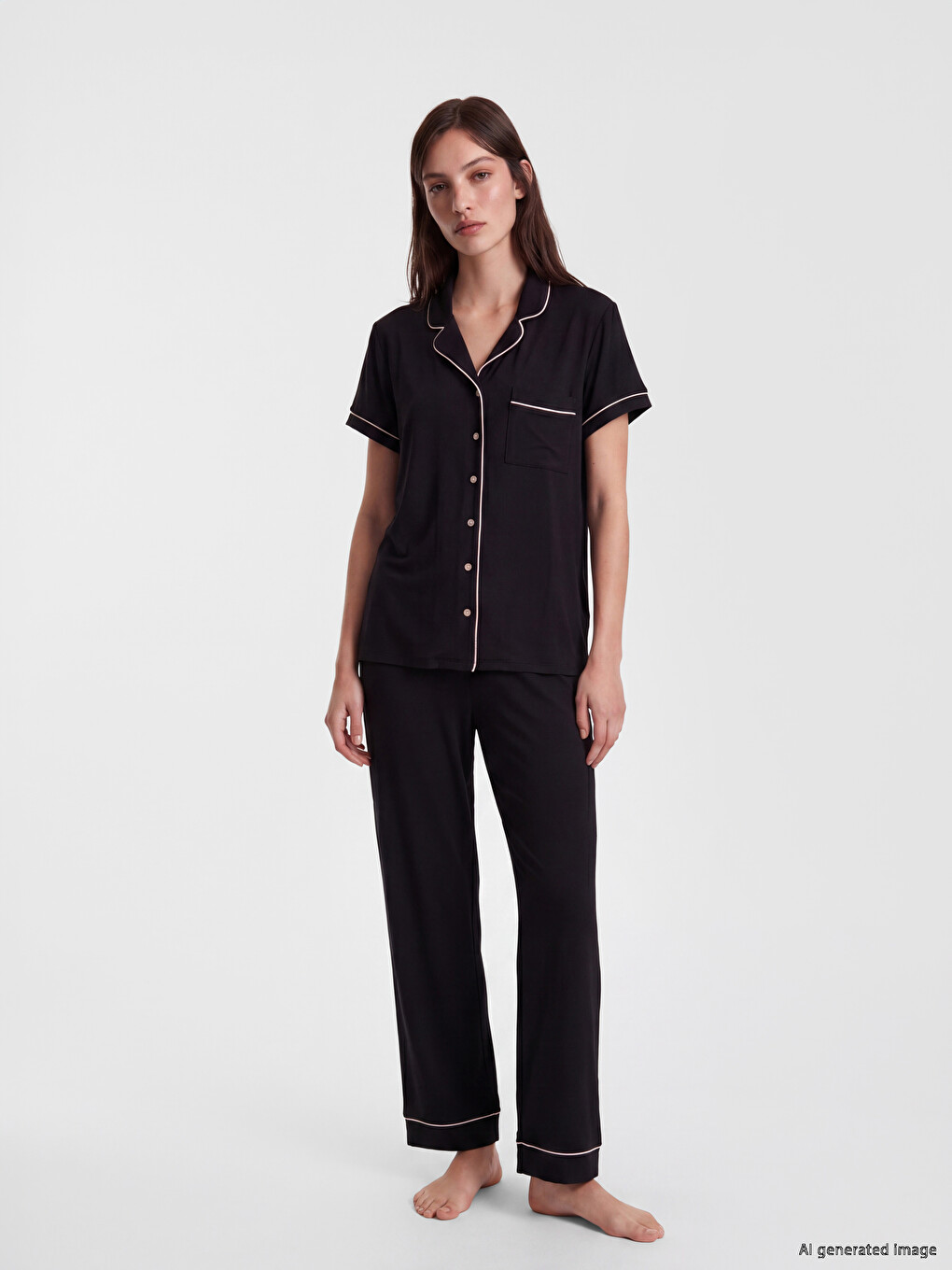 Collared Neck Women's Pyjamas Set-1