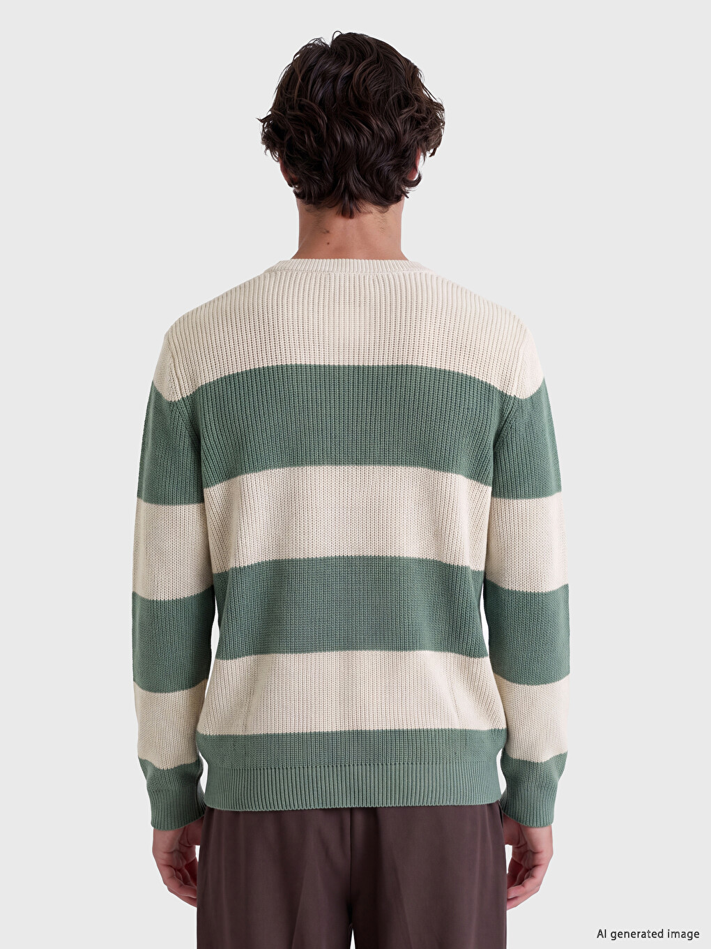 Crew Neck Color Block Men's Knitwear Sweater-3