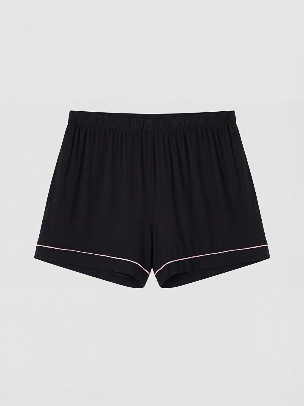 Siyah Gömlek Yaka Kadın Şortlu Pijama Takımı-6