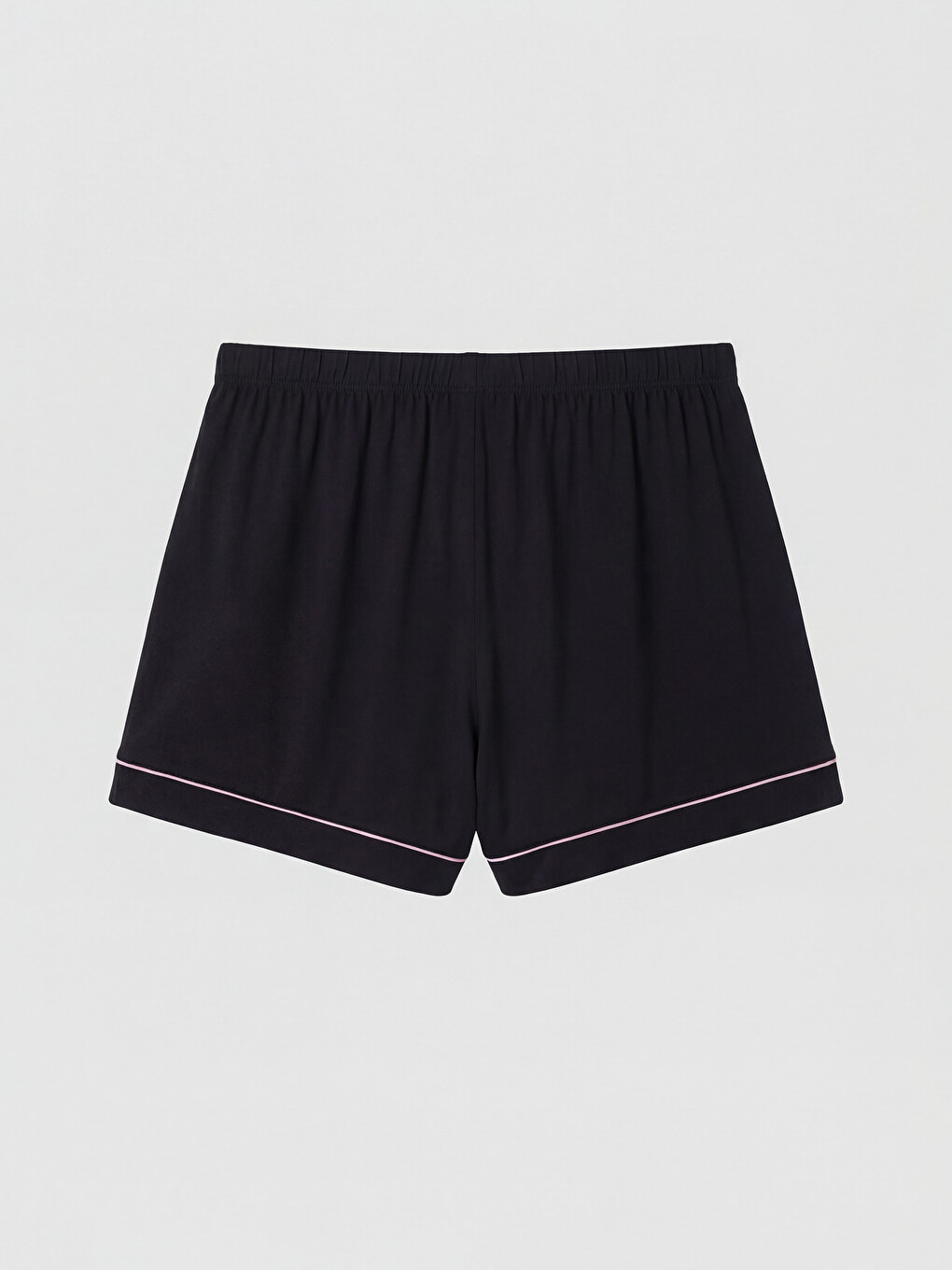 Siyah Gömlek Yaka Kadın Şortlu Pijama Takımı-8