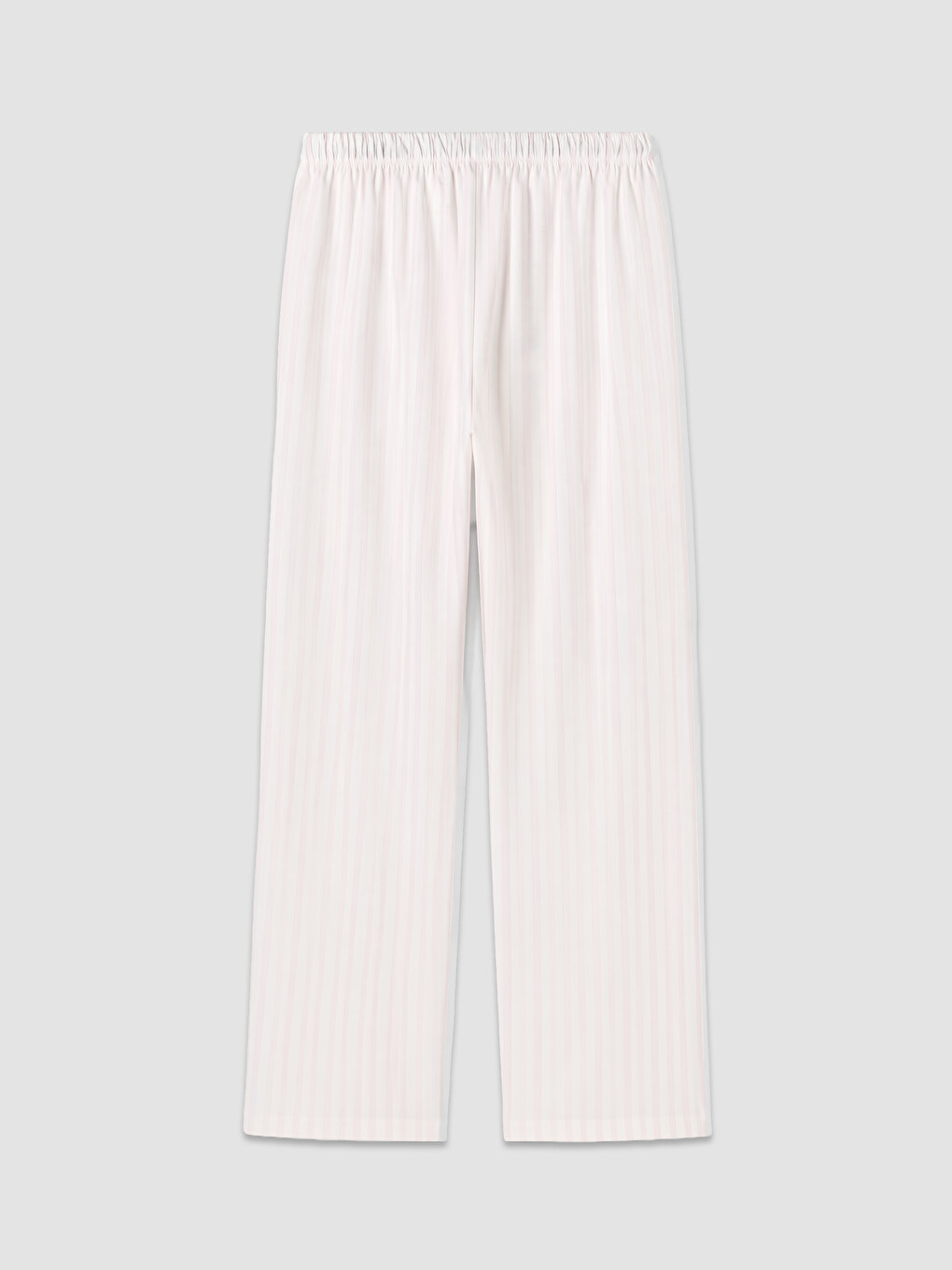 Ekru Gömlek Yaka Çizgili Kadın Pijama Takım-9